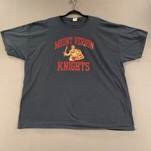 Vintage Mount Vernon Knights Pullover Crew Neck T Shirt Men 3 XL Black Short SLV
